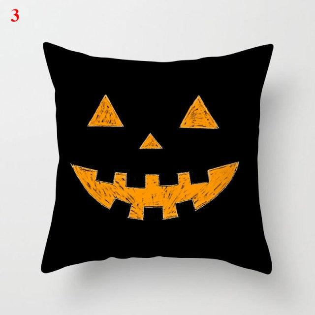 Halloween Cushion Cover Soft Linen Pillow Case Sofa Decoration Pumpkin Printed Pillow Case Orange And Black Pillow Cover For Living Room Car Pillowcase Home Supplies