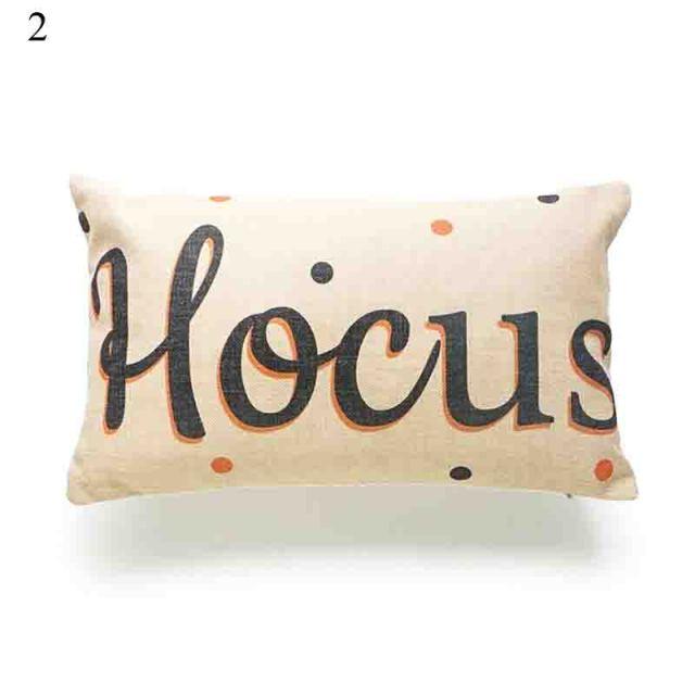 Halloween Cushion Cover Soft Linen Pillow Case Sofa Decoration Pumpkin Printed Pillow Case Orange And Black Pillow Cover For Living Room Car Pillowcase Home Supplies