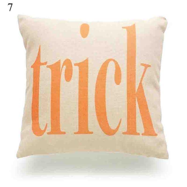 Halloween Cushion Cover Soft Linen Pillow Case Sofa Decoration Pumpkin Printed Pillow Case Orange And Black Pillow Cover For Living Room Car Pillowcase Home Supplies