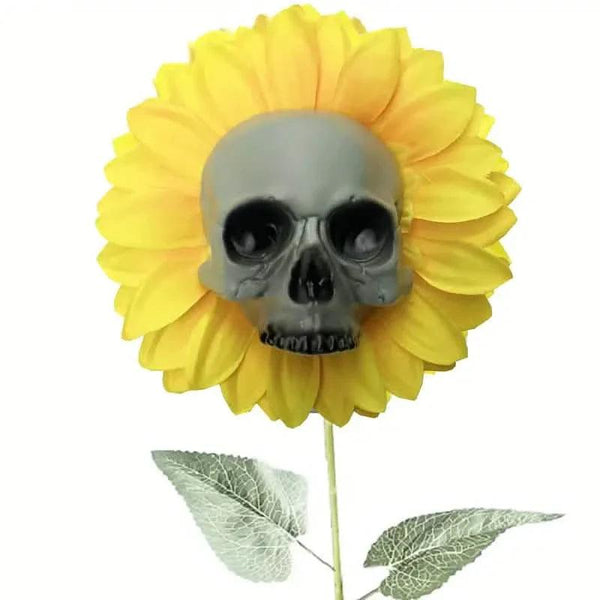 Halloween Sunflower Skull Head Garden Decoration