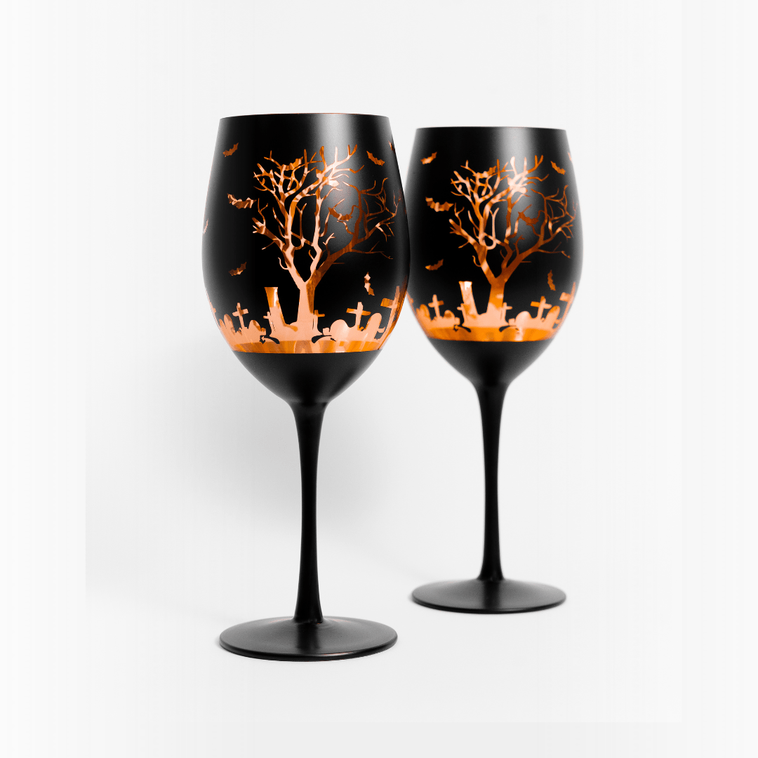 Halloween Wine Glasses Jersey Art Glass