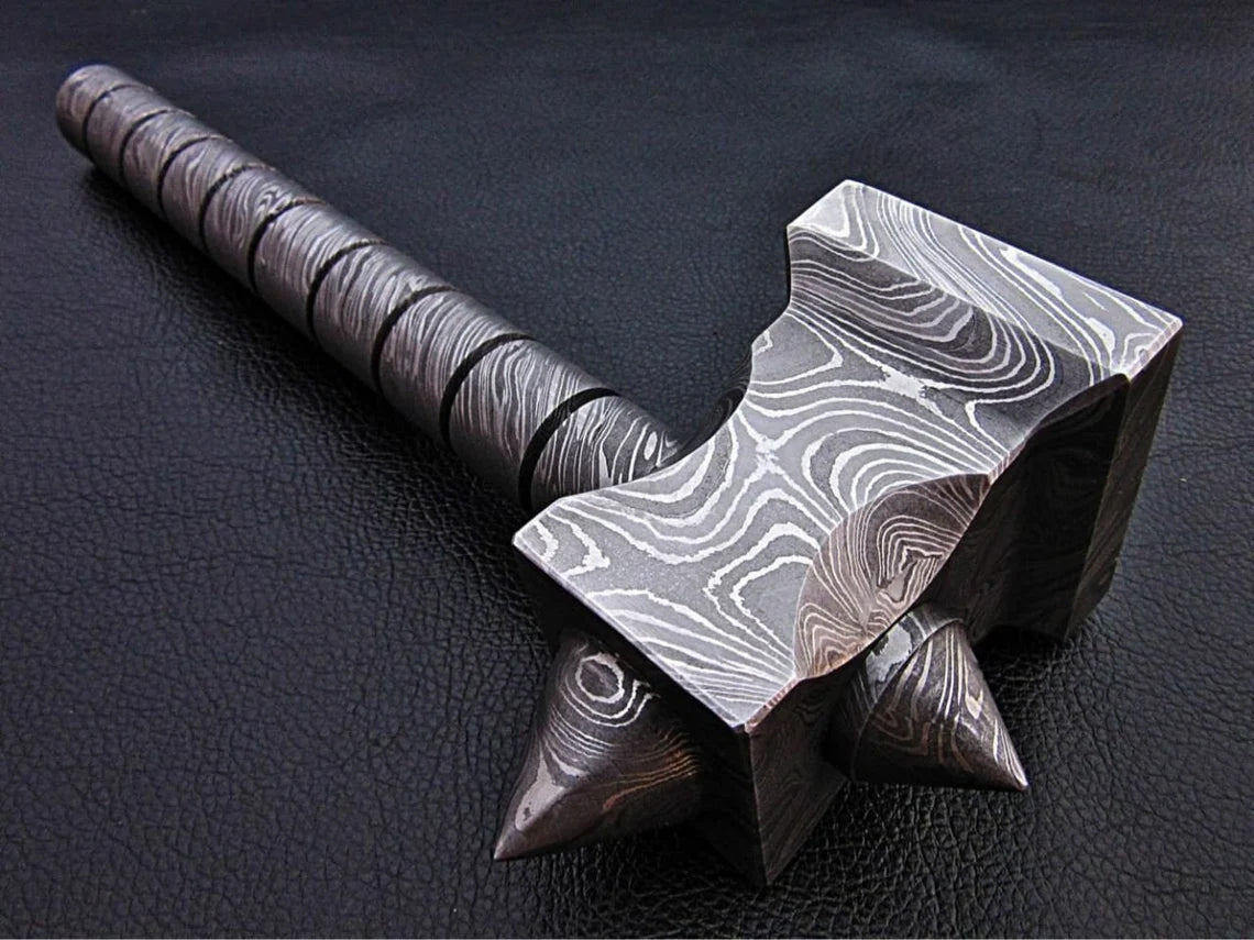 The Crusher Handmade Damascus Steel Hammer