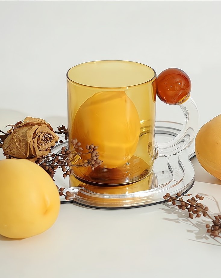 Hand Blown Lollipop Mugs - Whimsical Eclectic Dopamine Drinking Glasses for Coffee, Tea & Juice