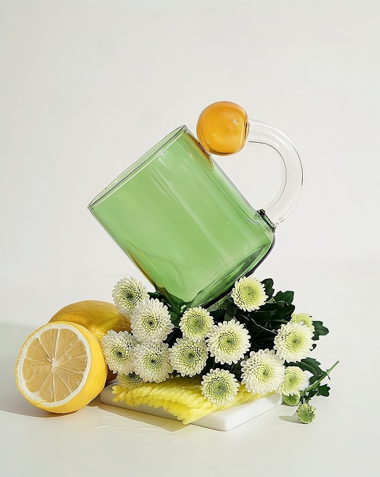 Hand Blown Lollipop Mugs - Whimsical Eclectic Dopamine Drinking Glasses for Coffee, Tea & Juice