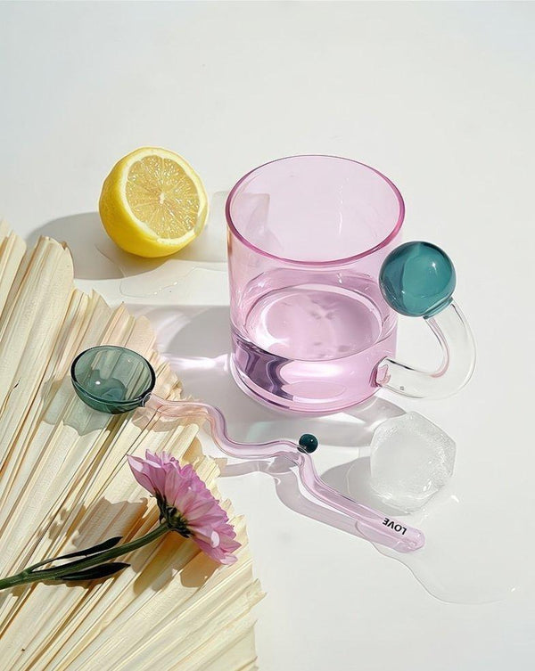 Hand Blown Lollipop Mugs - Whimsical Eclectic Dopamine Drinking Glasses for Coffee, Tea & Juice