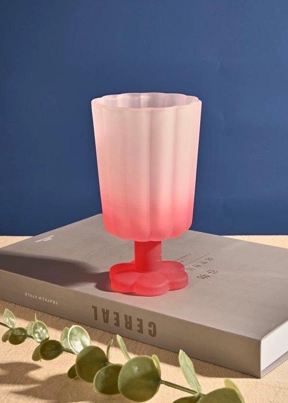 Hand Blown Petal Goblets - Cute Whimsical Colored Wine Glasses