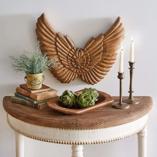 Hand Carved Angel Wings Wall Décor