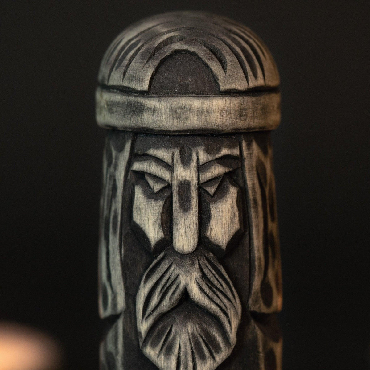 Hand-Carved Thor Figurine – 14 cm (5.7 inches) Wooden Scandinavian God Statue