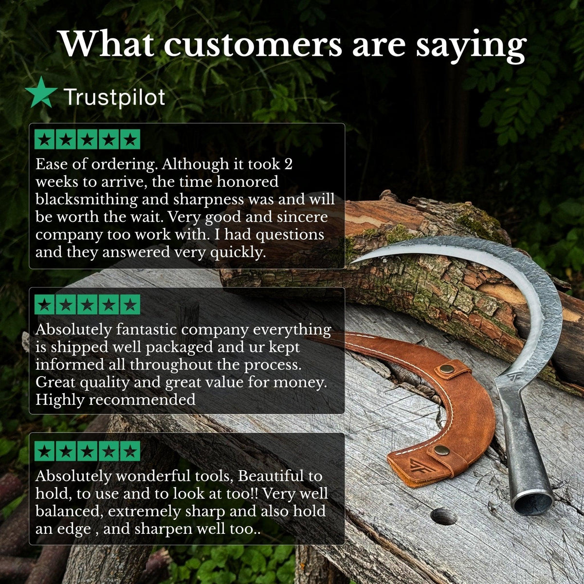 Hand-Forged Large Sickle, ⌀19 cm (7.5 inches)