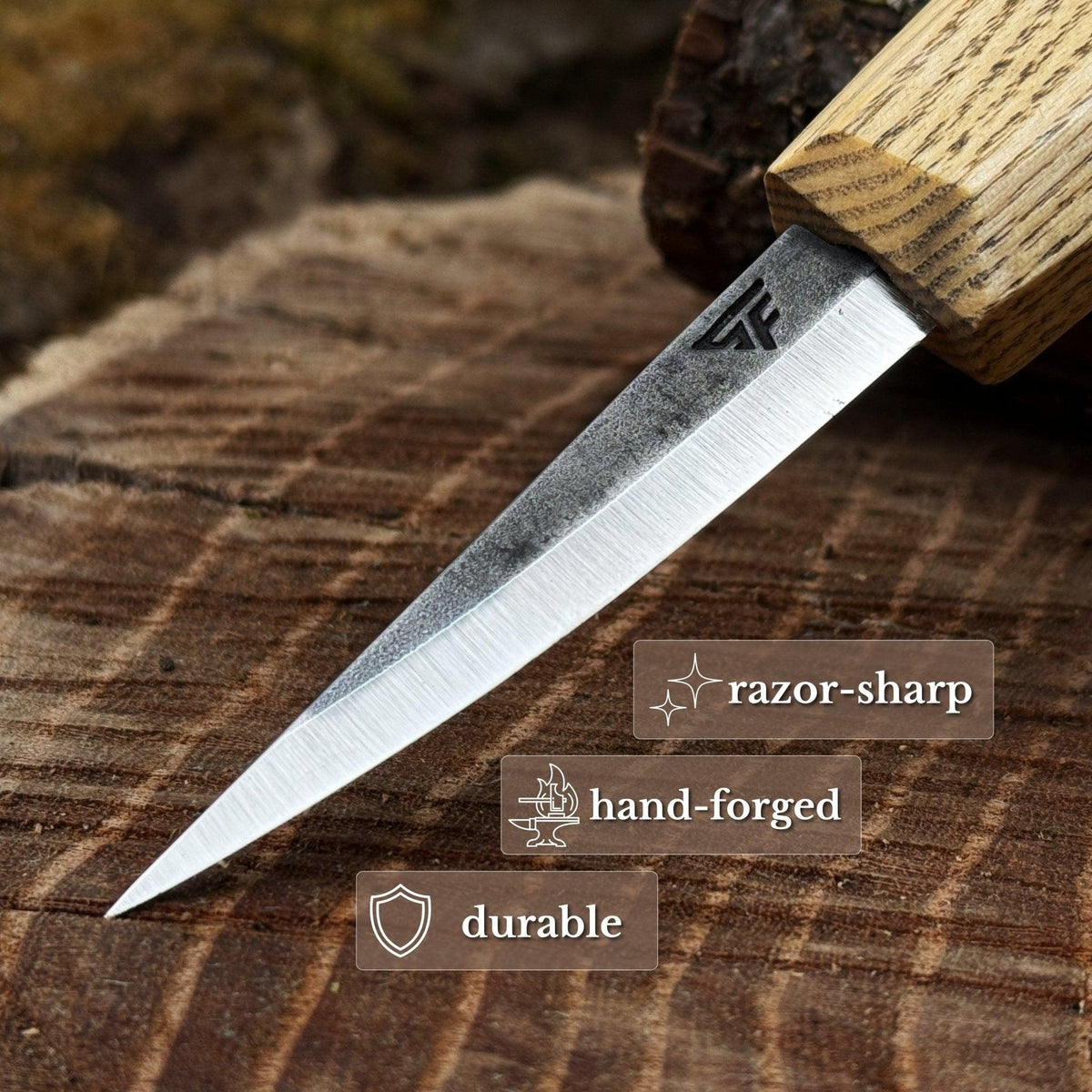 Hand-Forged Sloyd Knife, 7.5 cm (2.95 inches)