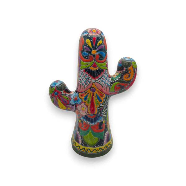 Hand-Painted Talavera Cactus | Vibrant Mexican Ceramic Art