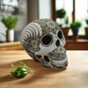 Talavera Calavera Skull | Hand-Painted Ceramic Decor - White
