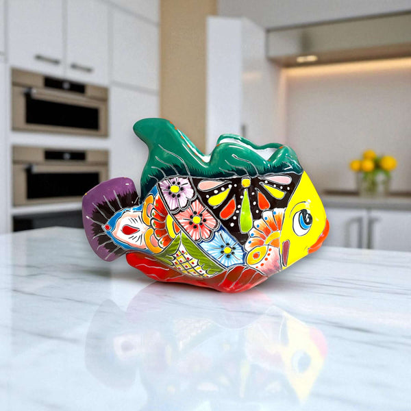 Talavera Fish Planter | Hand-Painted Colorful Mexican Pottery