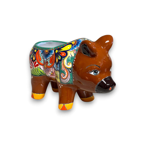 Talavera Pig Planter | Colorful Hand-Painted Mexican Pottery