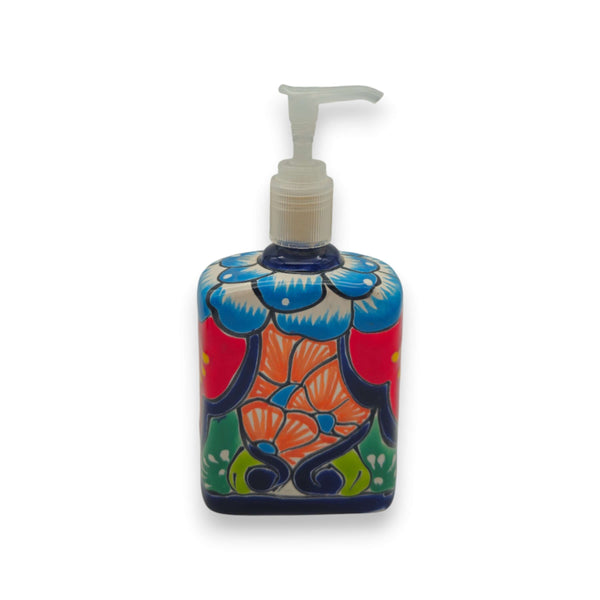 Hand-Painted Talavera Soap Pump | Colorful Ceramic Dispenser
