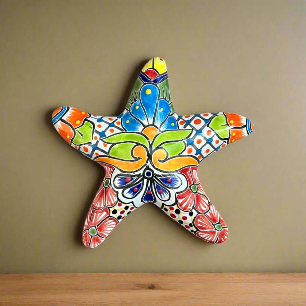 Talavera Starfish Decor | Hand-Painted Mexican Wall Art