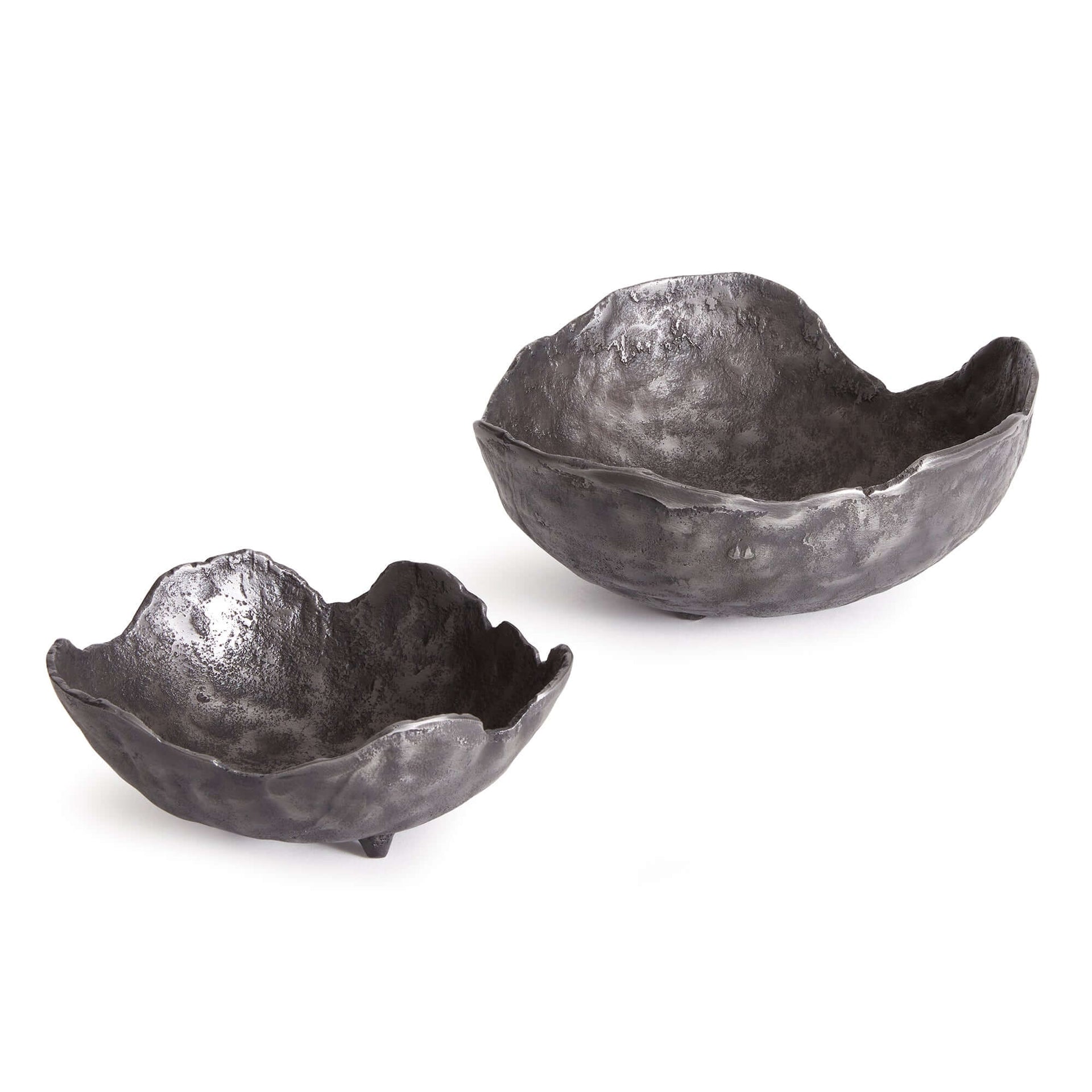 Hand-Sculpted Bronze Decorative Bowls (Set of 2)