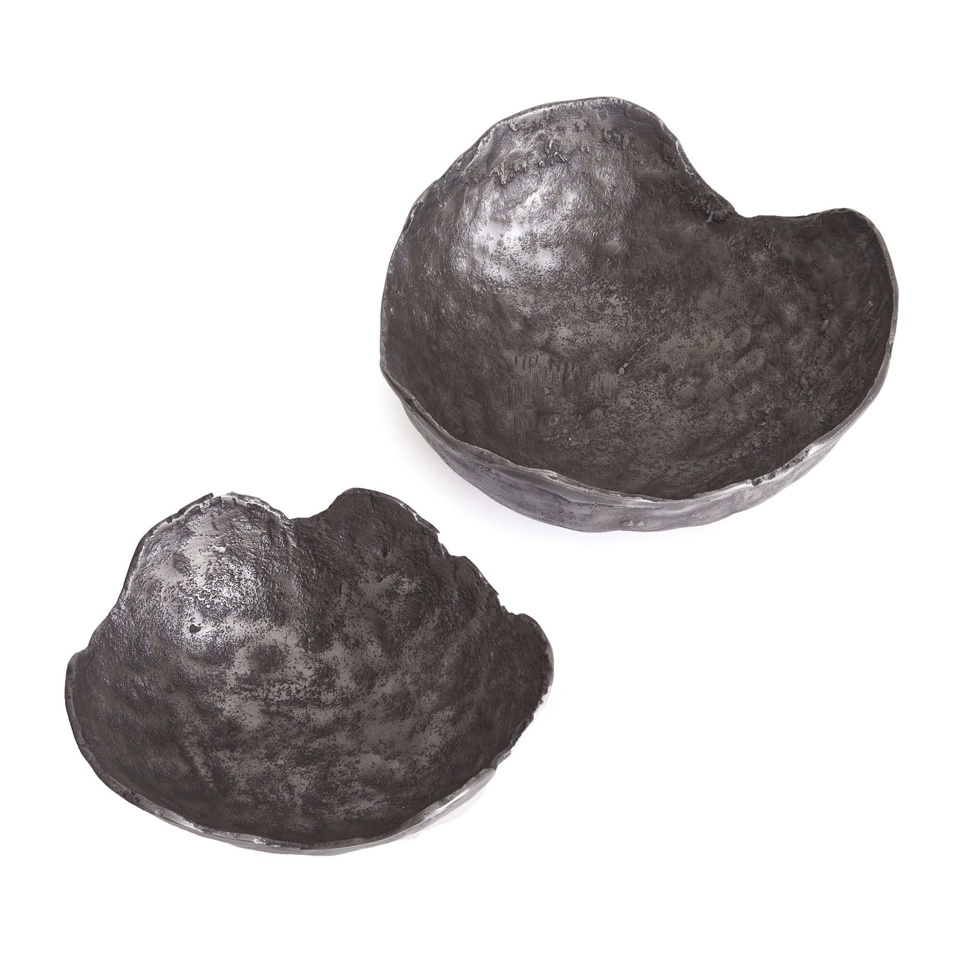 Hand-Sculpted Bronze Decorative Bowls (Set of 2)