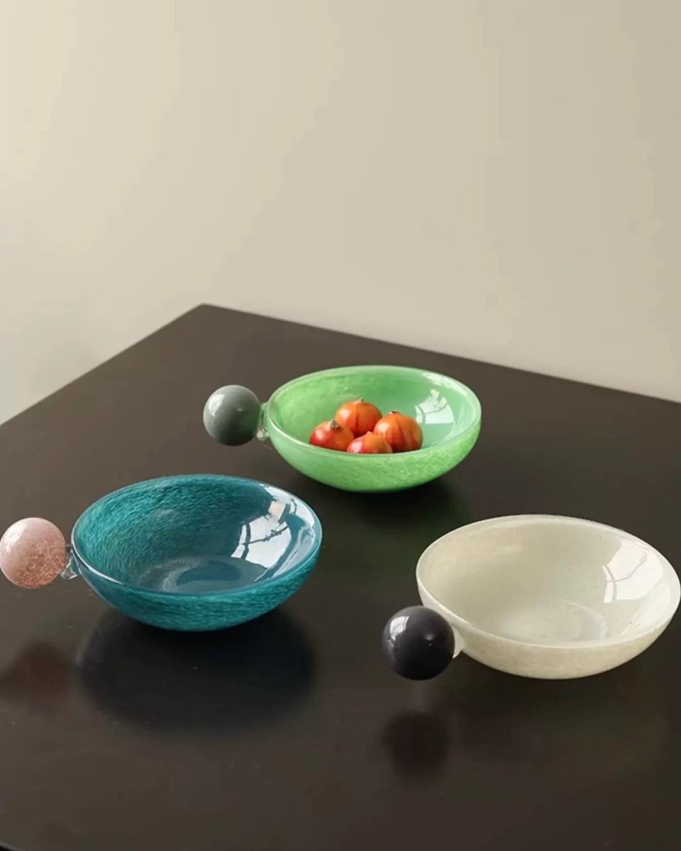 Handblown Bonbon Whimsical Salad Cereal Bowl, Eclectic Decorative Bowl