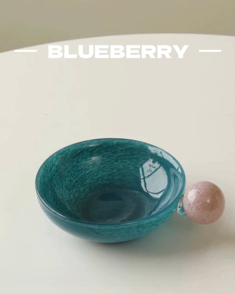 Handblown Bonbon Whimsical Salad Cereal Bowl, Eclectic Decorative Bowl