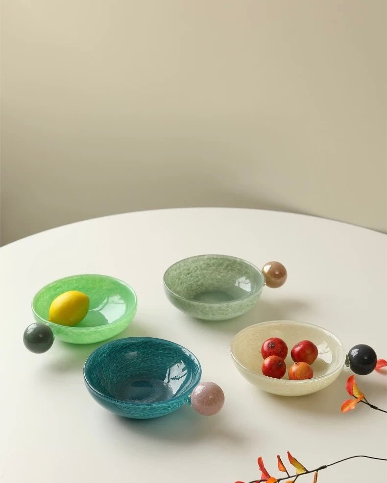 Handblown Bonbon Whimsical Salad Cereal Bowl, Eclectic Decorative Bowl