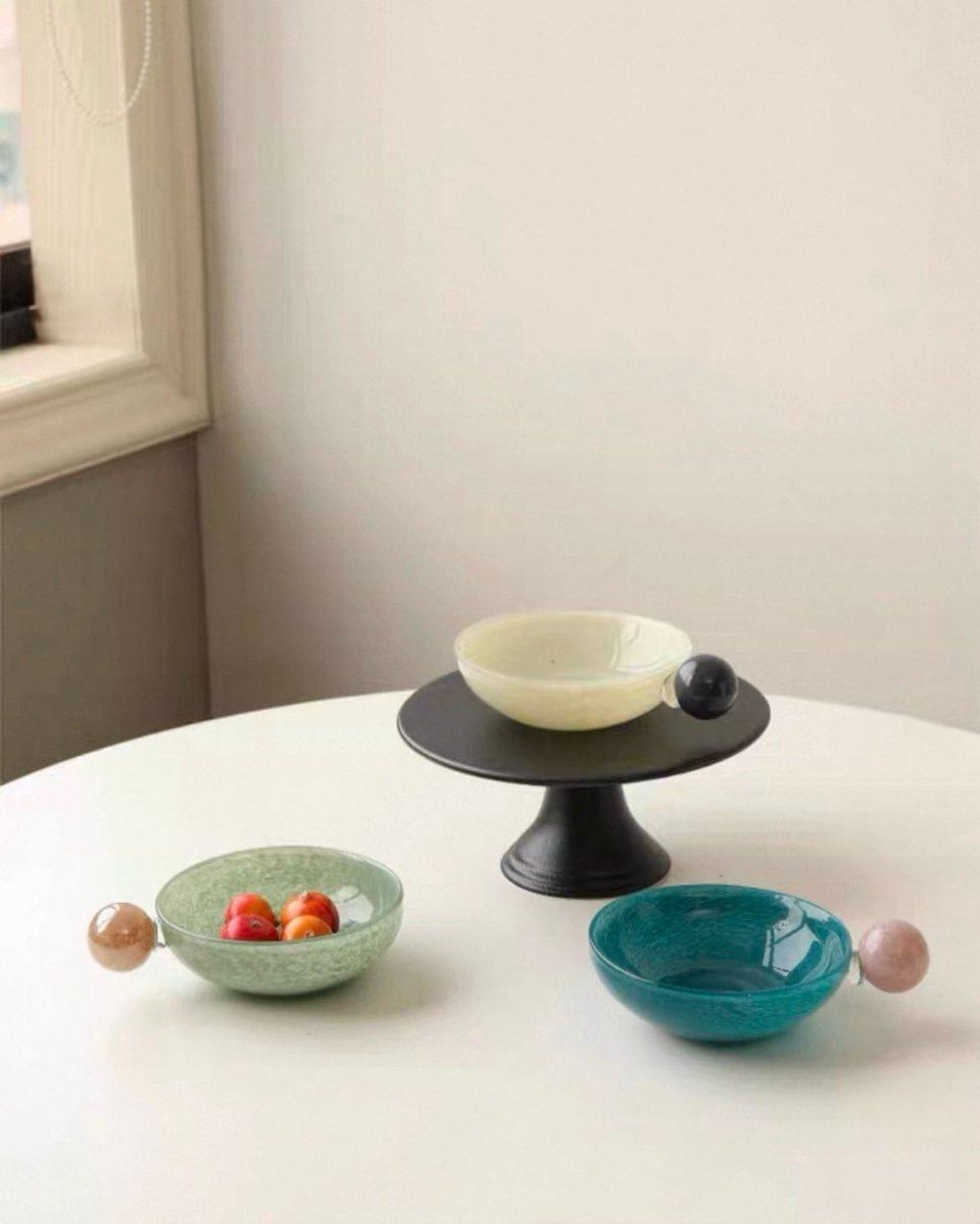 Handblown Bonbon Whimsical Salad Cereal Bowl, Eclectic Decorative Bowl