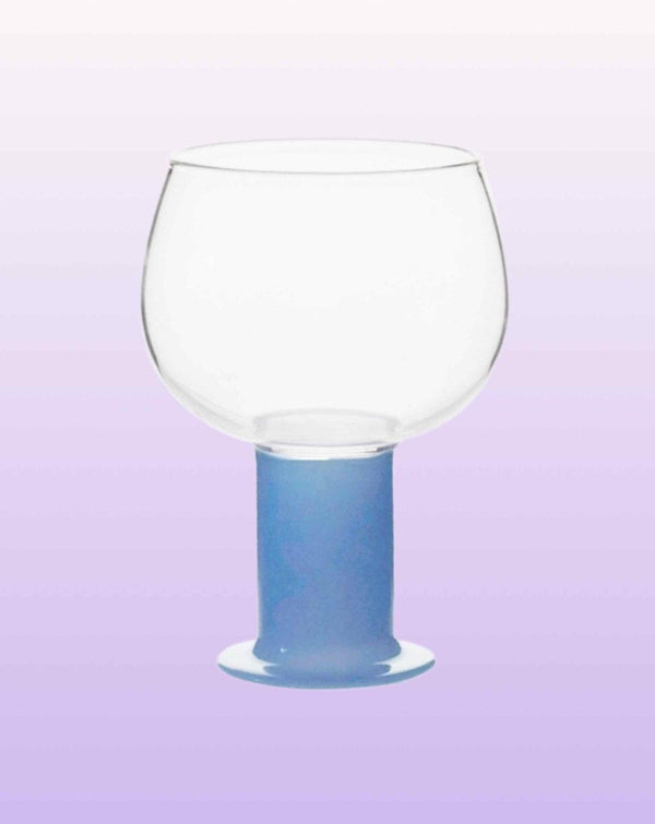 Handblown Whimsical Ecletic Chubby Coloured Wine Glasses Set Of 2 Pcs