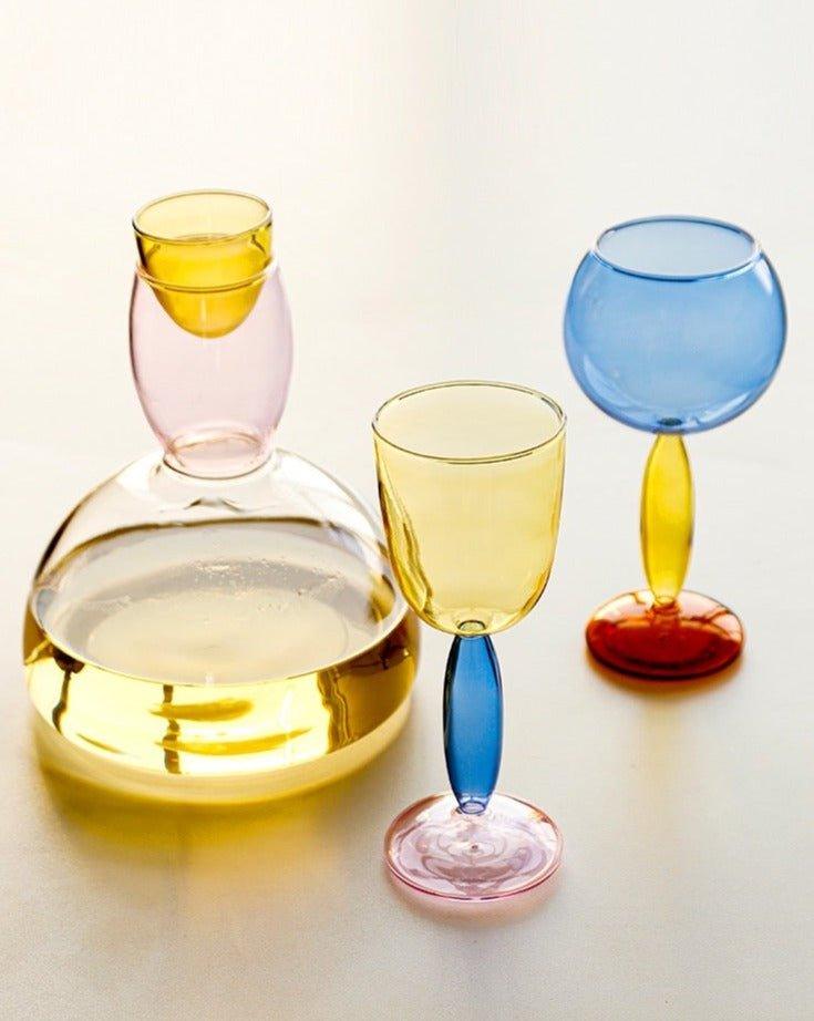 Handblown Colored Burgundy / Bordeaux Wine Glasses Set ( 2 Pcs, $19.9 / Each )
