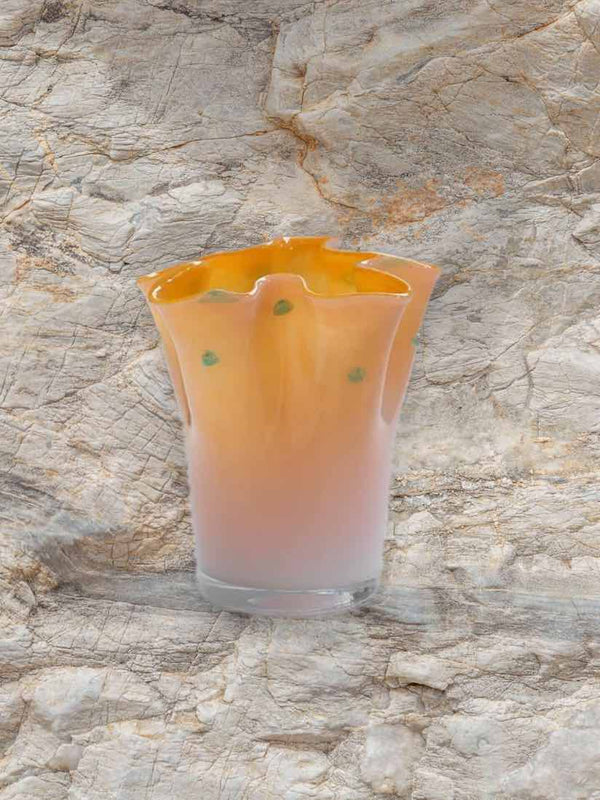 Handblown Wavy Whimsical Glass Vase - Eclectic Table Setting Centrepieces