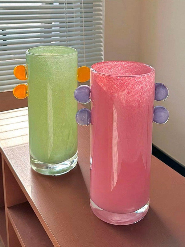 Handblown Whimsical Cylinder Vase - Eclectic Table Setting Centrepieces