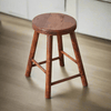 Handcrafted Round Polished Wooden Stool