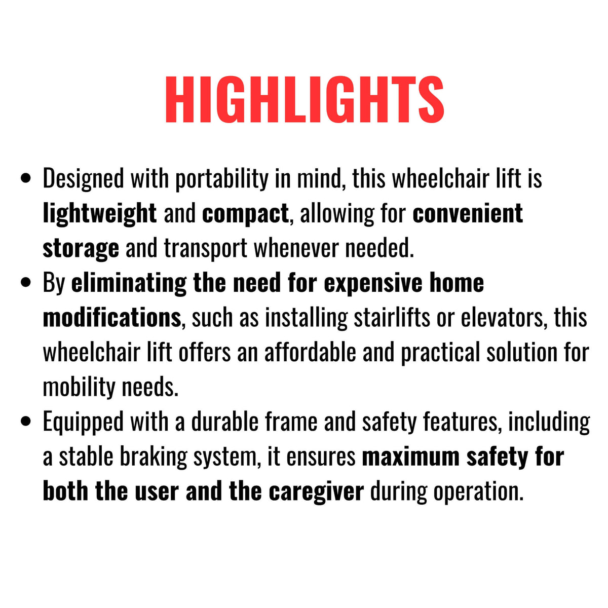 Heavy-Duty 350LBS Electric Motorized Handicap Elderly EMS Home Stair Climbing Wheelchair Lift [FDA-Approved] (SAK54615)
