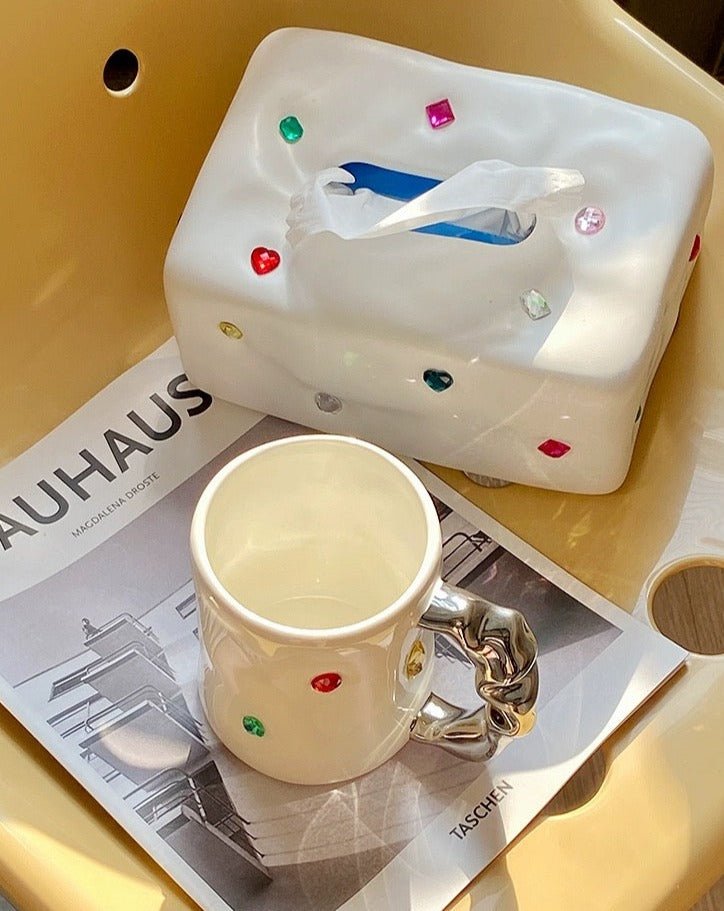 Handmade Ceramic Gemstone Tissue Box Cover