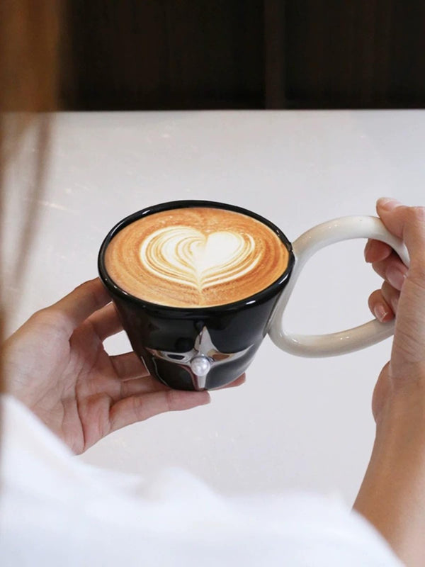 Handmade Ceramic Star Coffee Mug, Eclectic Tea Espresso Cup