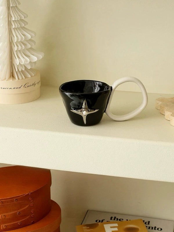 Handmade Ceramic Star Coffee Mug, Eclectic Tea Espresso Cup