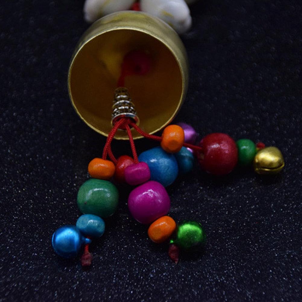 Handmade Copper Wind Chimes Hanging Ethnic Wind Bronze Bell Wood Fish Pendant Mobile Wind Chime Home Garden Outdoor Living Decoration Wind Bells Handmade Pendants For Birthday Gift & Home Decors