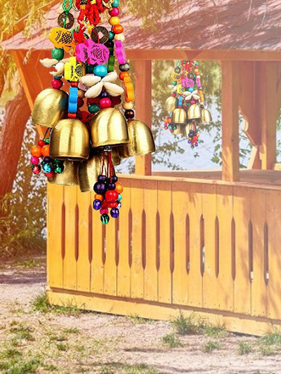 Handmade Copper Wind Chimes Hanging Ethnic Wind Bronze Bell Wood Fish Pendant Mobile Wind Chime Home Garden Outdoor Living Decoration Wind Bells Handmade Pendants For Birthday Gift & Home Decors