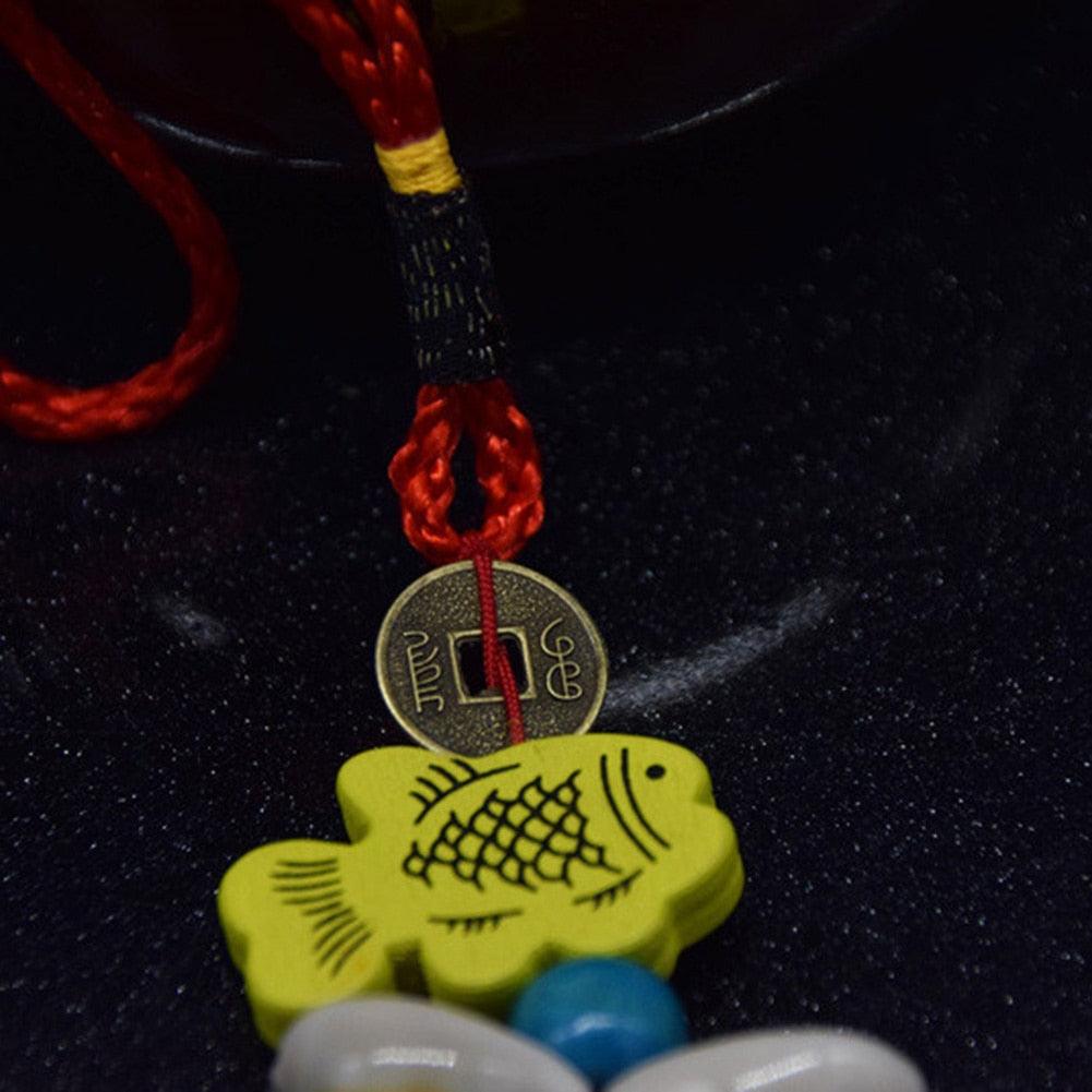 Handmade Copper Wind Chimes Hanging Ethnic Wind Bronze Bell Wood Fish Pendant Mobile Wind Chime Home Garden Outdoor Living Decoration Wind Bells Handmade Pendants For Birthday Gift & Home Decors