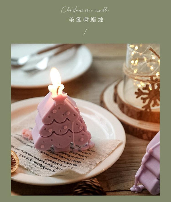 Handmade Creative Christmas Tree Scented Candles Christmas Tree Candles Christmas Gifts For Women Mom Girlfriend Christmas Scented Candles Home Decor Christmas Novelty Scented Candles Seasonal Celebration Candle Decoration Candle Gift