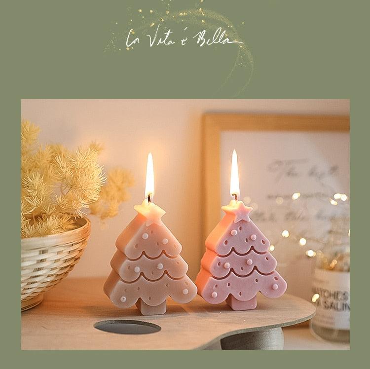 Handmade Creative Christmas Tree Scented Candles Christmas Tree Candles Christmas Gifts For Women Mom Girlfriend Christmas Scented Candles Home Decor Christmas Novelty Scented Candles Seasonal Celebration Candle Decoration Candle Gift
