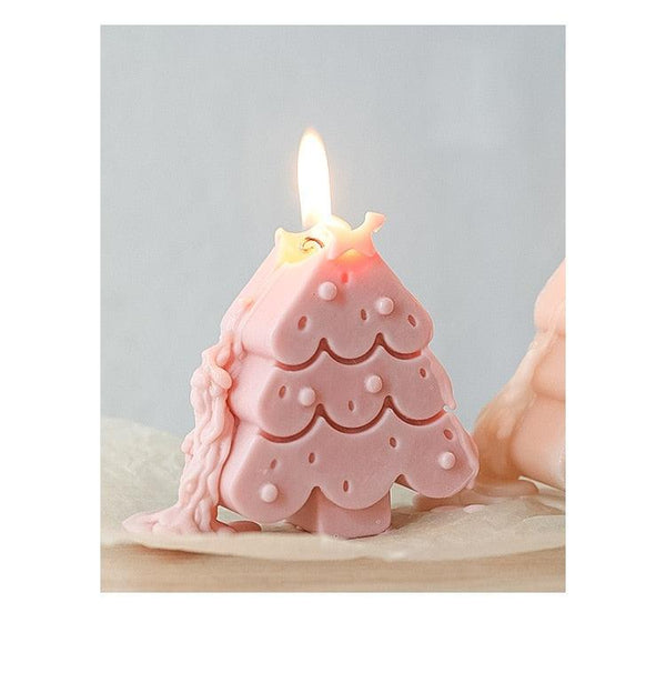 Handmade Creative Christmas Tree Scented Candles Christmas Tree Candles Christmas Gifts For Women Mom Girlfriend Christmas Scented Candles Home Decor Christmas Novelty Scented Candles Seasonal Celebration Candle Decoration Candle Gift