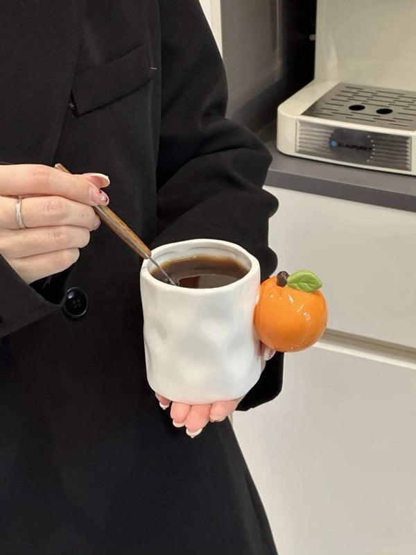 Handmade Cute Fruit Ceramic Coffee Mug, Whimsical Espresso Cups