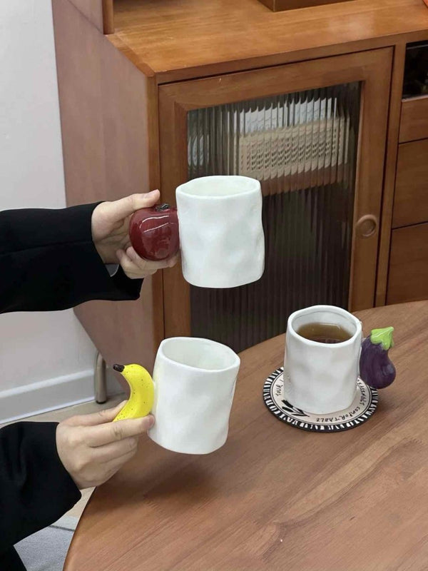 Handmade Cute Fruit Ceramic Coffee Mug, Whimsical Espresso Cups