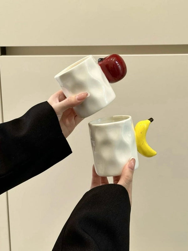Handmade Cute Fruit Ceramic Coffee Mug, Whimsical Espresso Cups