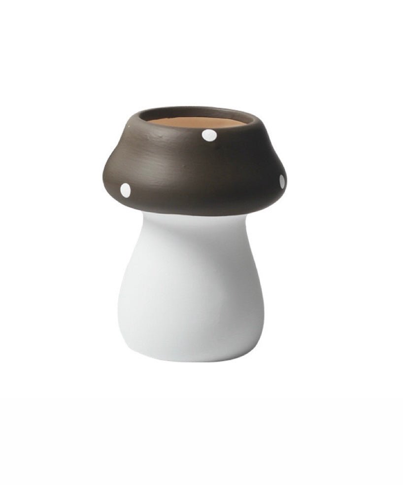 Handmade Cute Whimsical Ceramic Mushrrom Plant Flower Pot for Indoor / Outddor