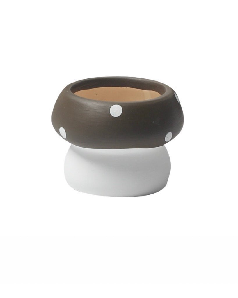 Handmade Cute Whimsical Ceramic Mushrrom Plant Flower Pot for Indoor / Outddor