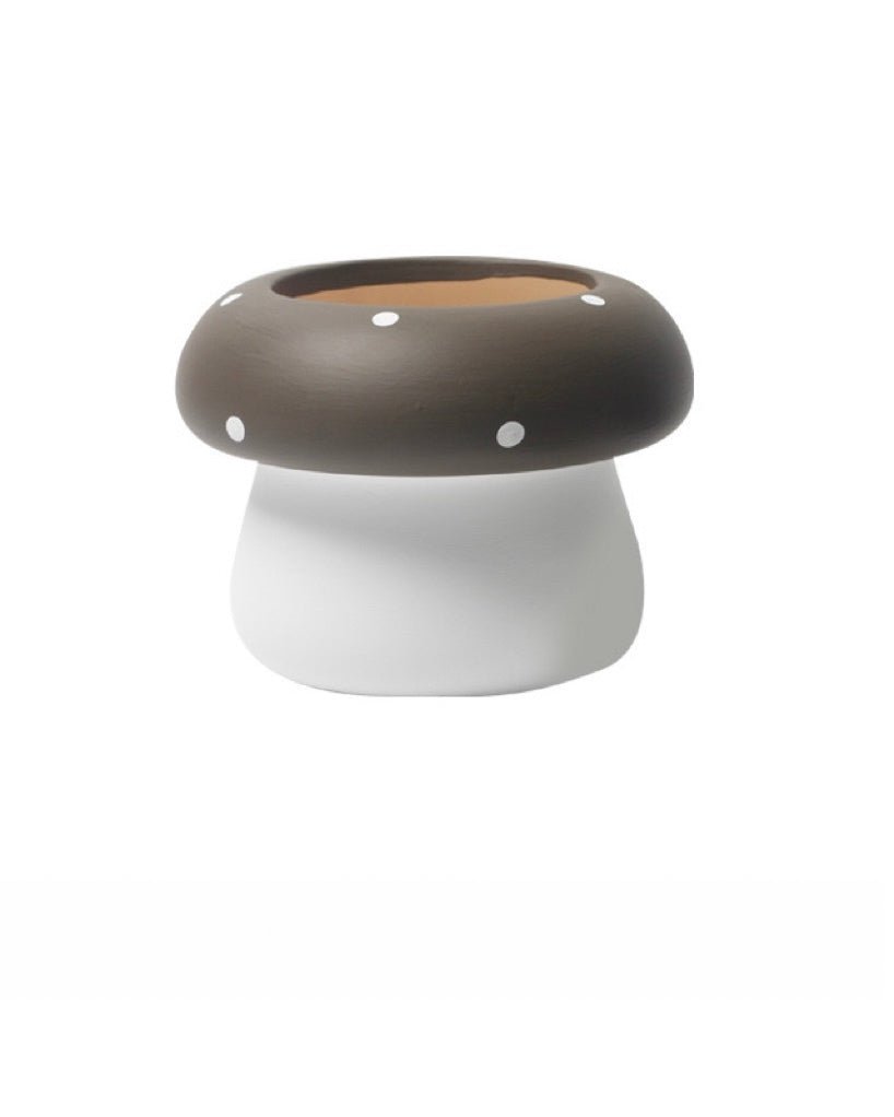 Handmade Cute Whimsical Ceramic Mushrrom Plant Flower Pot for Indoor / Outddor