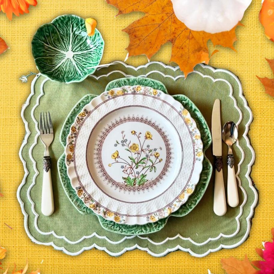 ELARA GREEN RECTANGLE FABRIC PLACEMAT