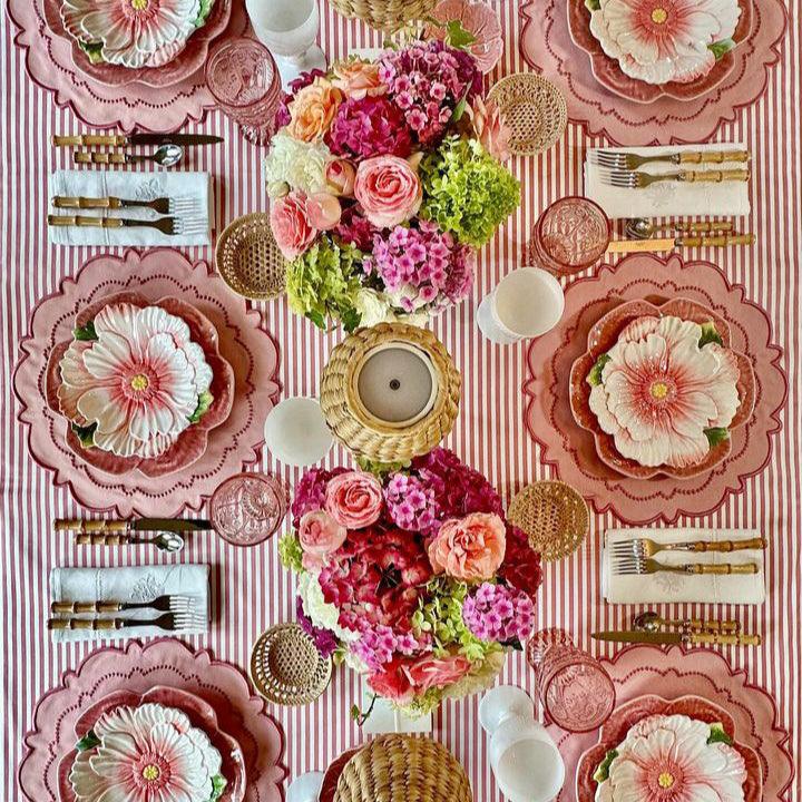 SPRING TABLE DECOR – HARMONY PINK ROUND FABRIC PLACEMAT