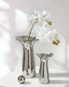 Handmade Modern Silver Bloom Vase, Ceramic Botanica Centrepiece Vase